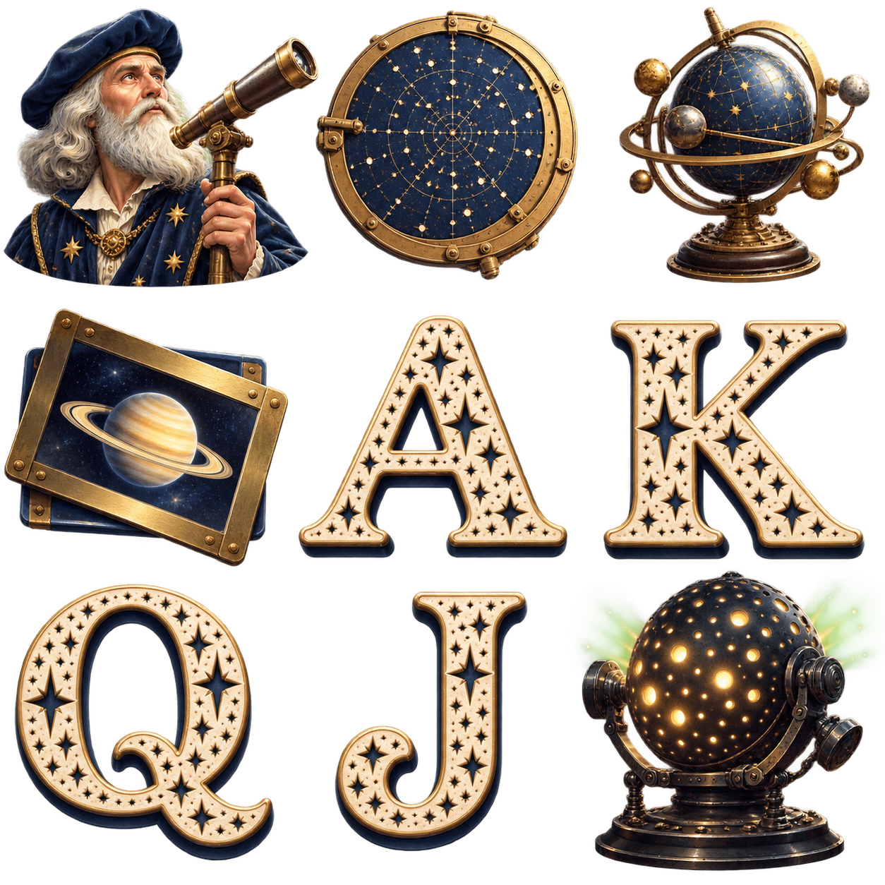 The Silent Orrery original symbol sheet