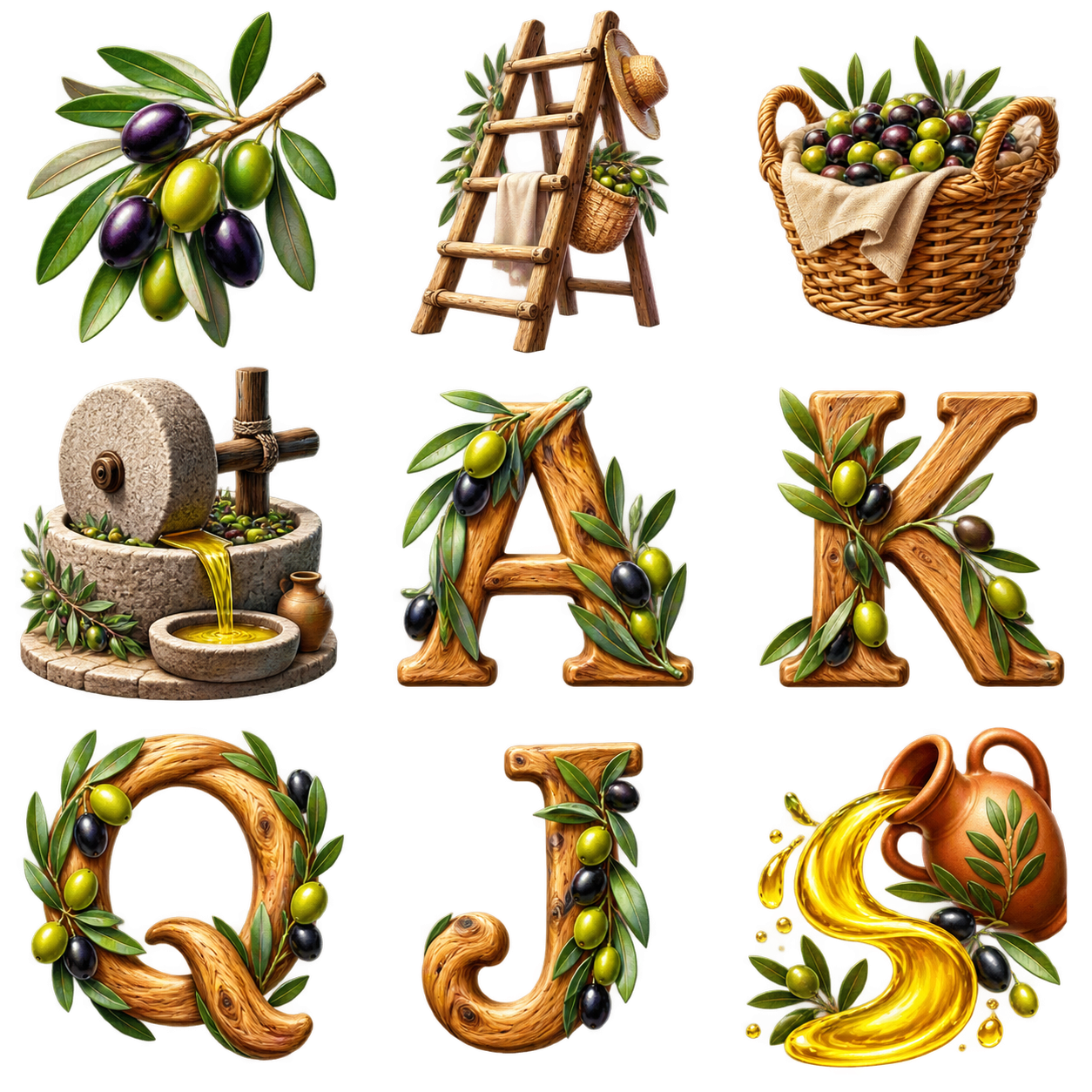 Golden Olive Press original symbol sheet
