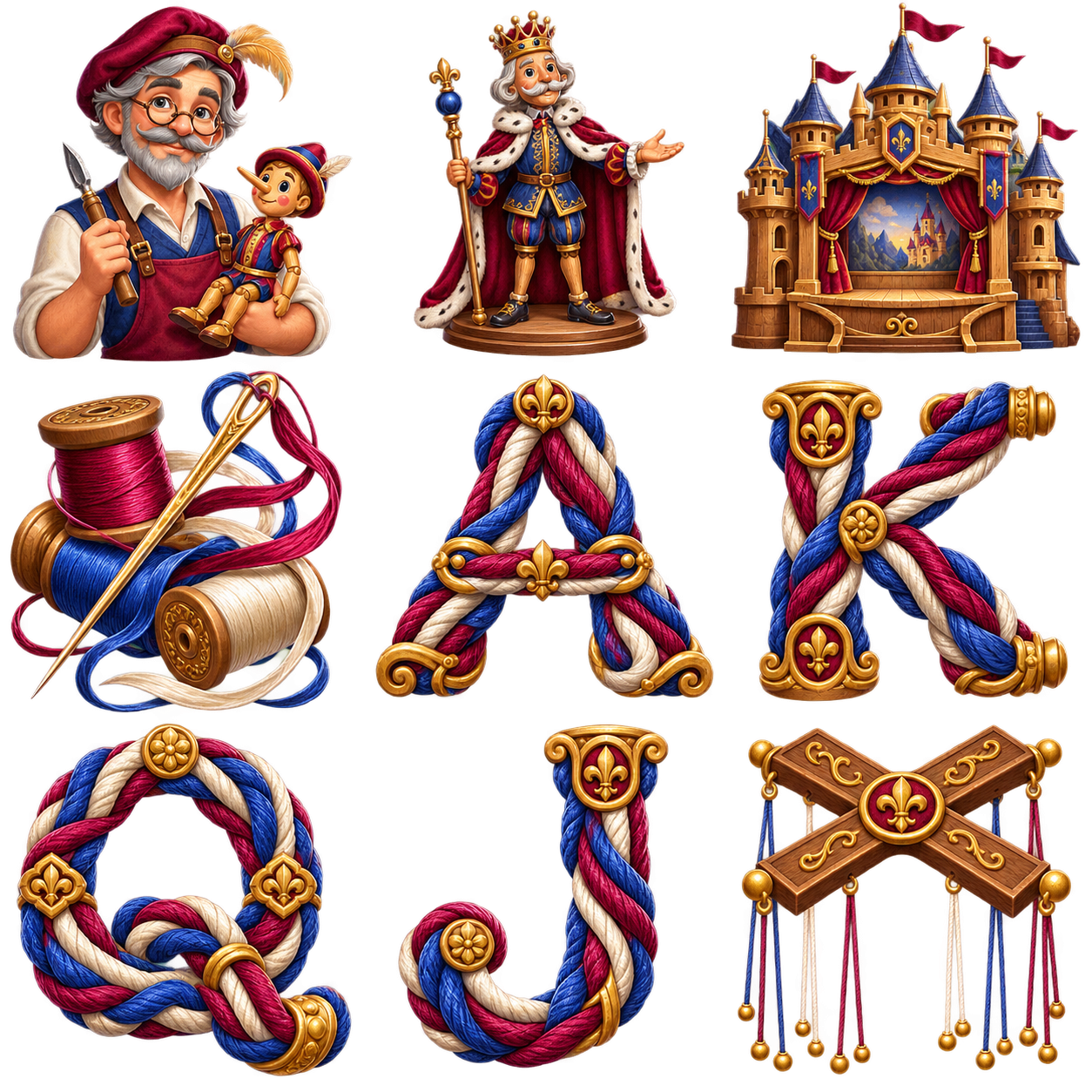 Strings of the Crown original symbol sheet